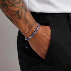 Blue Dot Natural Stone Bracelet For Focus, Protection, and Inner Calm — detail view