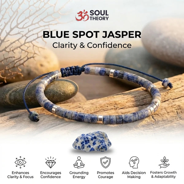 Blue Dot Natural Stone Bracelet For Focus, Protection, and Inner Calm