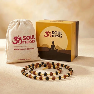 Karungali Rudraksha Malai Gold Silver Cap Plated Necklace