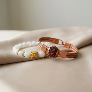 Balance & Protection: Rudraksha & Moonstone Shiv Shakti Couple Combo Set