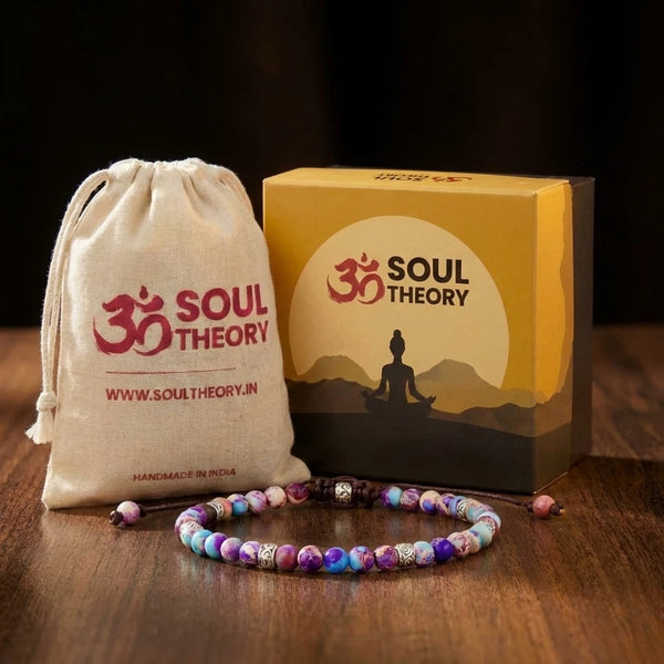 Tibetan Energy Purple Imperial Jasper Natural Stone Bracelet