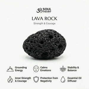 Lava Rock Natural Stone Bracelet for Grounding, Strength, and Energy