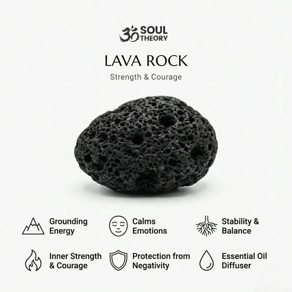 Lava Rock Natural Stone Bracelet for Grounding, Strength, and Energy