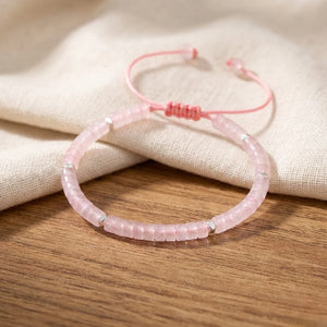 Rose Quartz Natural Stone Bracelet for Love, Compassion, and Emotional Healing — Soultheory certified
