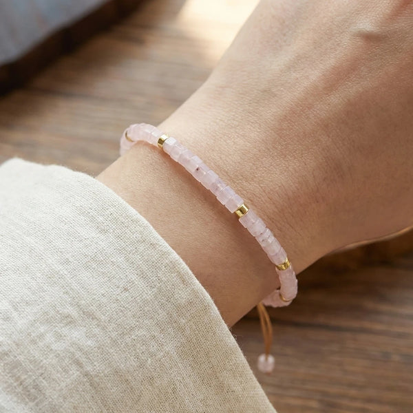 Rose Quartz Natural Stone Bracelet for Love, Compassion, and Emotional Healing — packaging