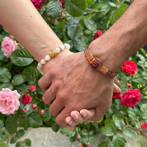 Balance & Protection: Rudraksha & Moonstone Shiv Shakti Couple Combo Set