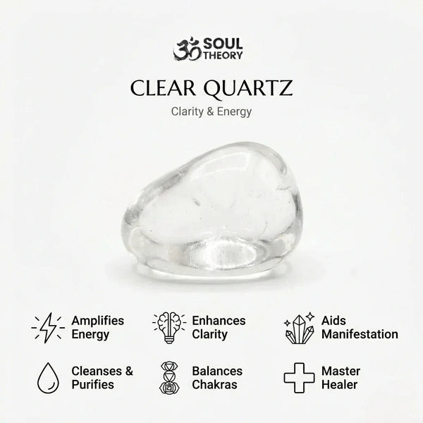 Clear Quartz Natural Stone Bracelet for Clarity, Healing, and Amplification