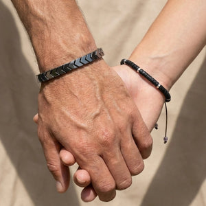 Nazar Suraksha: Black Onyx & Hematite Protection Couple Combo