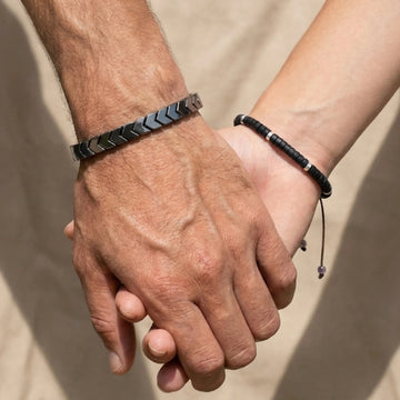 Nazar Suraksha: Black Onyx & Hematite Protection Couple Combo
