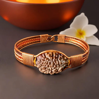 2 Mukhi Original Nepali Pure Copper Rudraksha Bracelet - Do Mukhi - Soultheory certified
