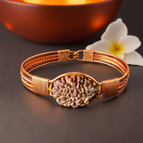 2 Mukhi Original Nepali Pure Copper Rudraksha Bracelet - Do Mukhi