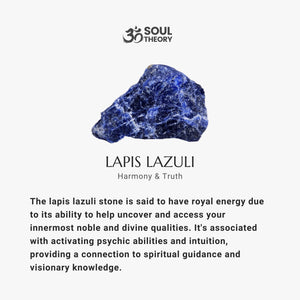 Lapis lazuli stone meaning card describing harmony, truth and inner wisdom