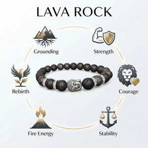 Lava Rock Natural Stone Buddha Bracelet - benefits