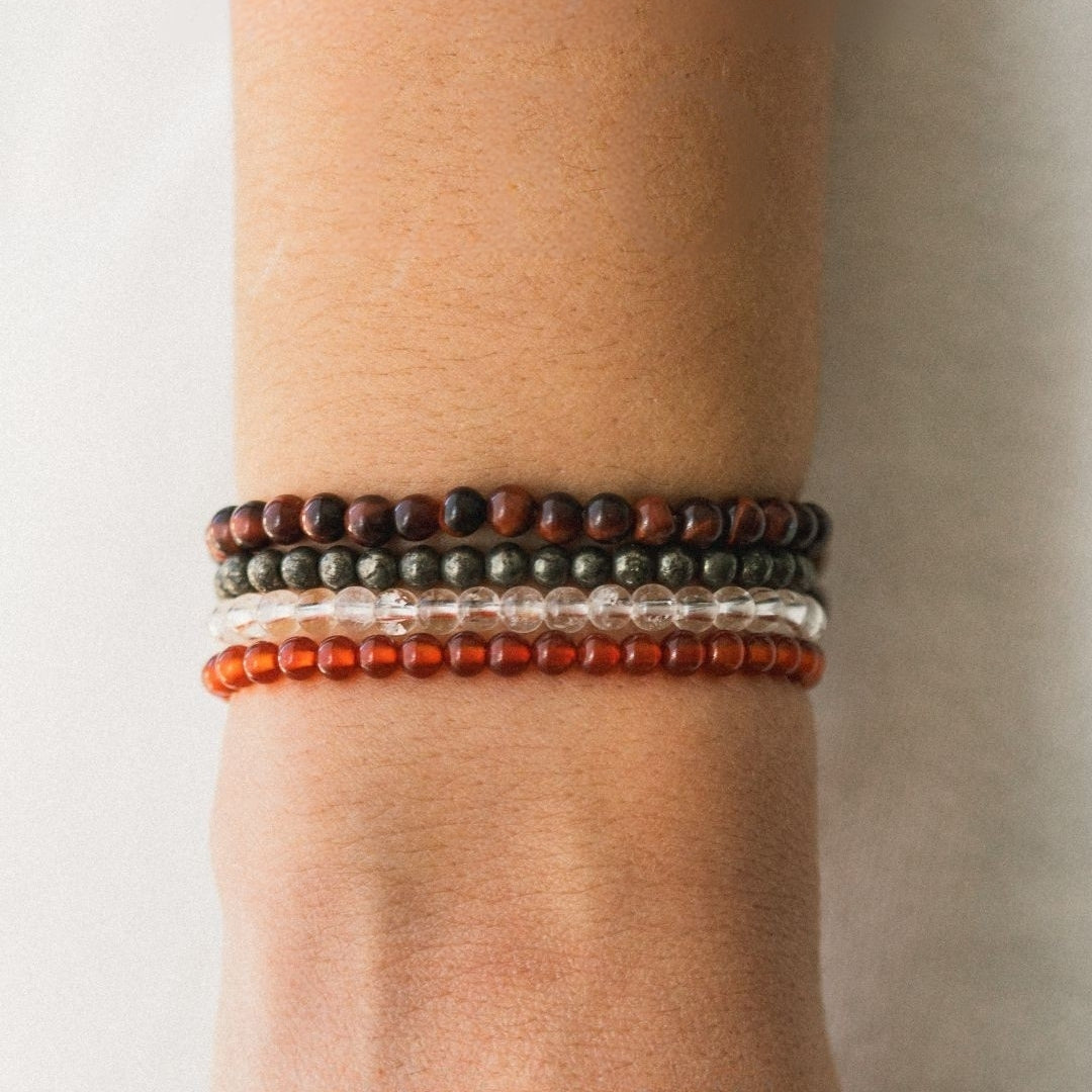 Leo Zodiac Energy Stone Stack of 4 Bracelet