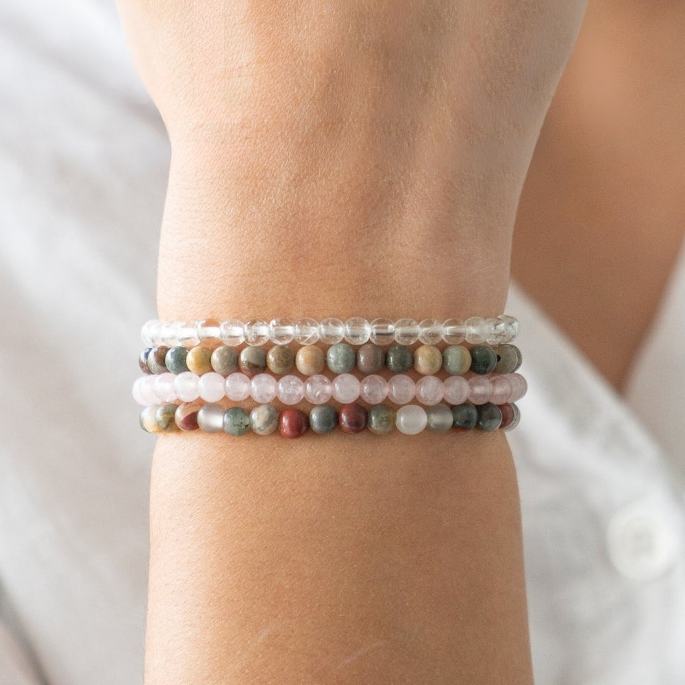 Libra Zodiac Energy Stone Stack of 4 Bracelet