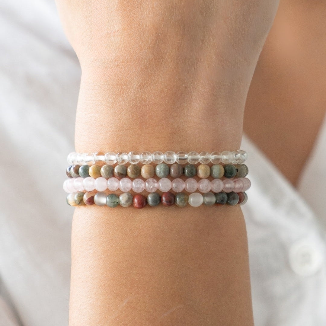 Libra Zodiac Energy Stone Stack of 4 Bracelet