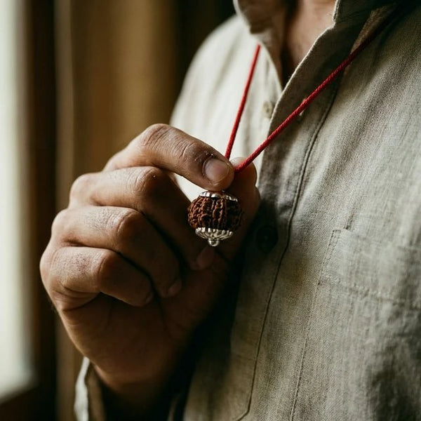 Natural 14 Mukhi Rudraksha - Chaudah Mukhi — detail view