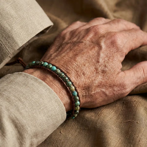 African Turquoise Natural Stone Wrap Bracelet — image 7