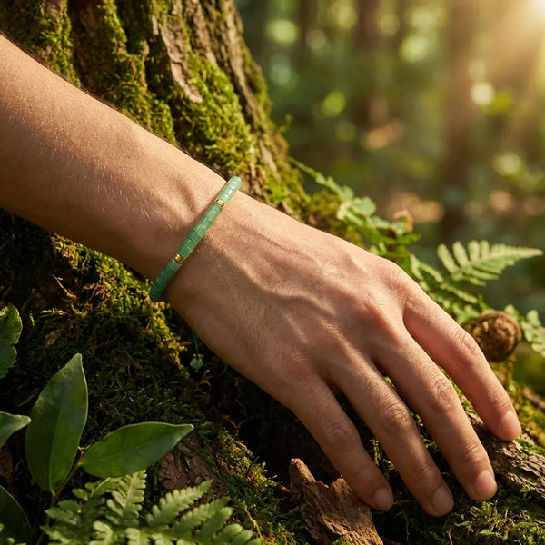 Green Aventurine Natural Stone Bracelet for Luck, Prosperity, and Emotional Healing