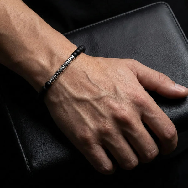 Black Onyx Matte Natural Stone Bracelet