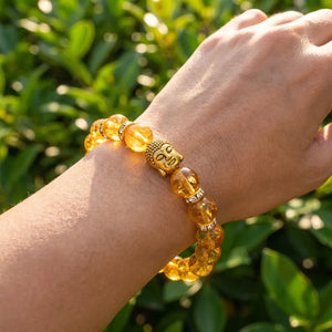 Citrine Natural Stone Buddha Bracelet