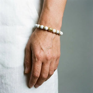 Howlite Natural Stone Buddha Bracelet