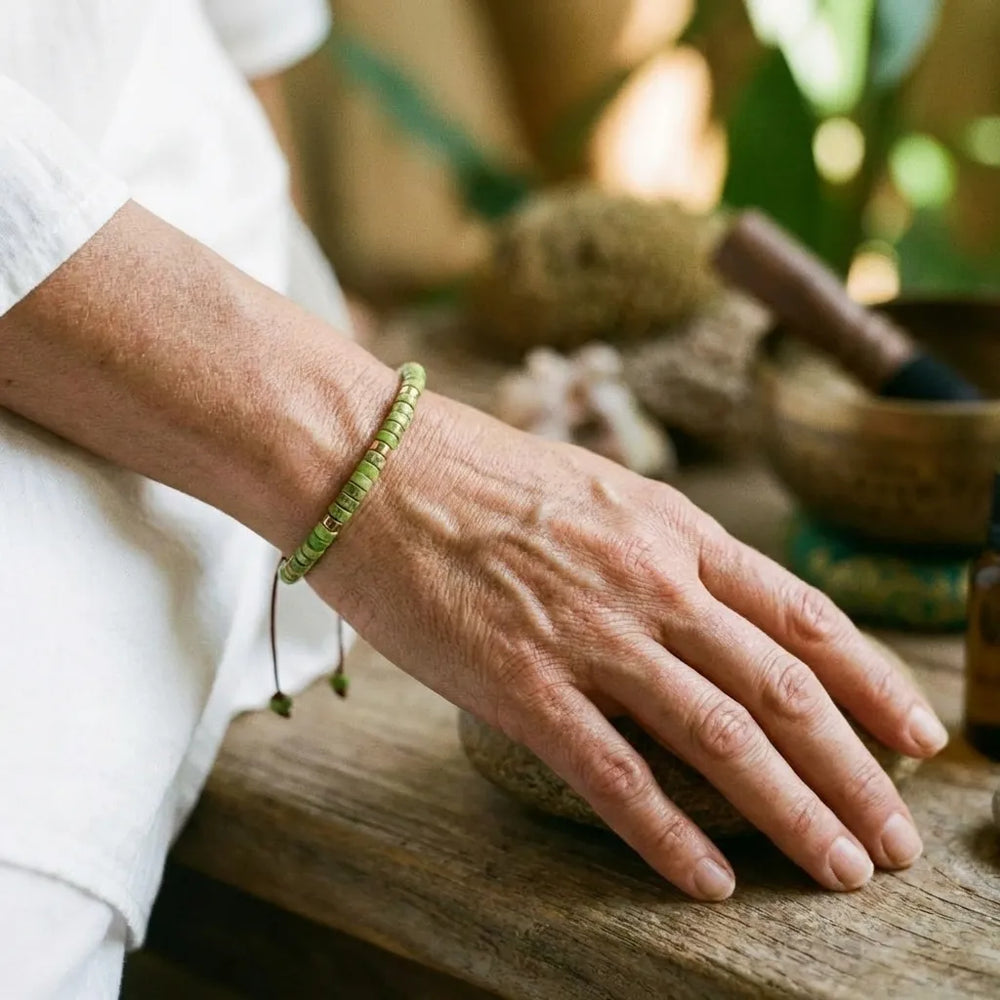 Green Imperial Jasper Natural Stone Bracelet – Balance, Protection & Inner Peace