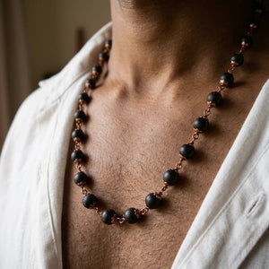 Karungali Copper Malai Necklace — detail view
