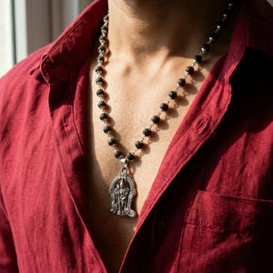 Lord Murugan Karungali Malai Silver Gold Cap Certified — detail view