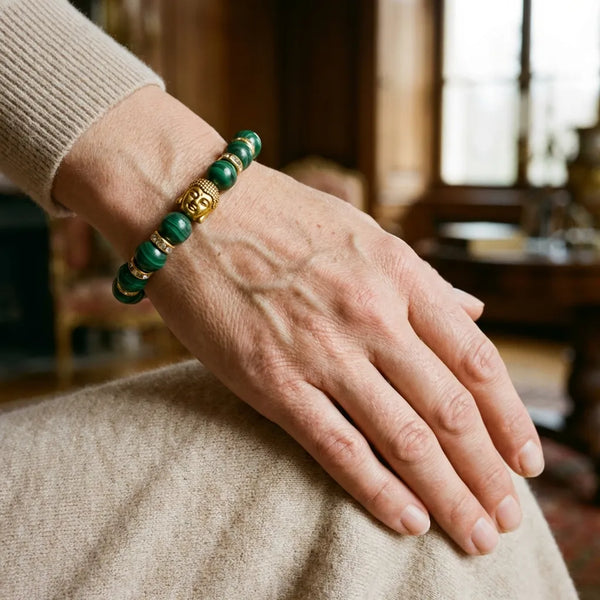 Original Malachite Natural Stone Buddha Bracelet