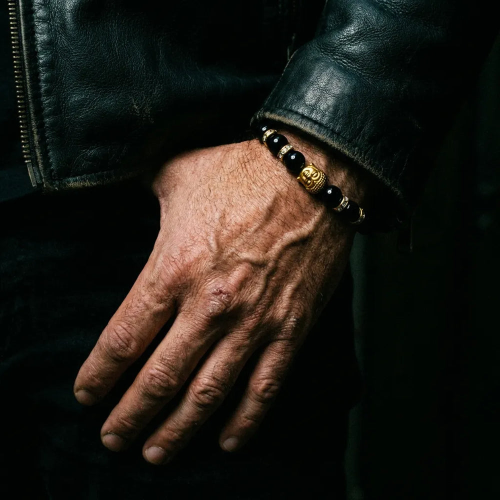 Black Onyx Natural Stone Buddha Bracelet