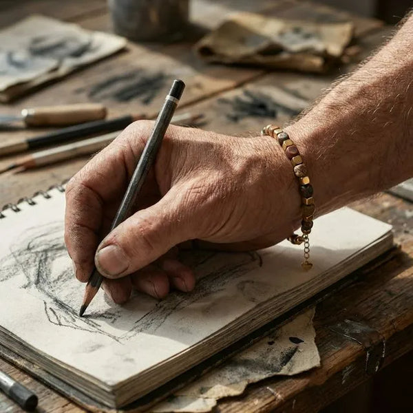 Picasso Jasper Stainless Steel Natural Stone Bracelet