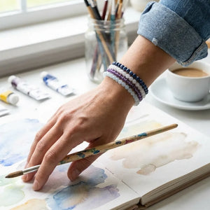 Pisces Zodiac Energy Stone Stack of 4 Bracelet