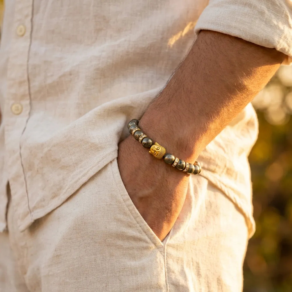 Pyrite Natural Buddha Stone Bracelet