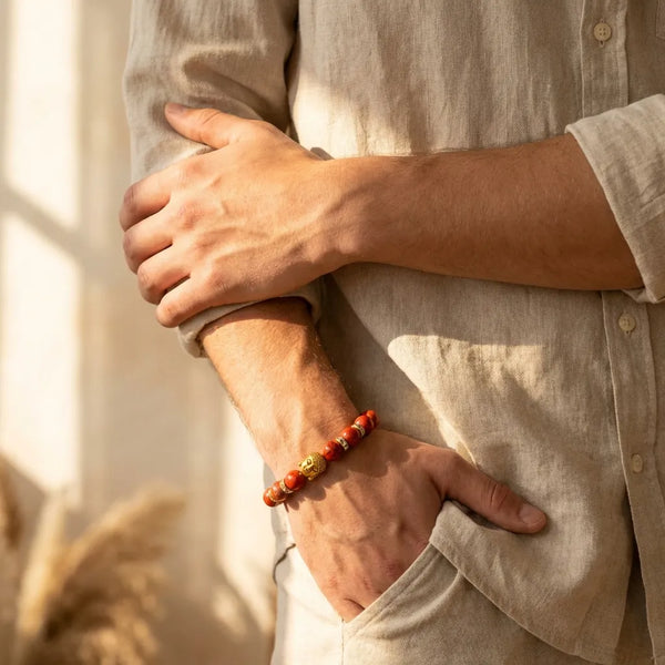 Red Jasper Natural Buddha Stone Bracelet