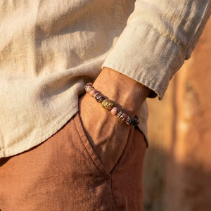 Rhodonite Natural Buddha Stone Bracelet