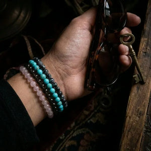 Scorpio Zodiac Energy Stone Stack of 4 Bracelet - detail view