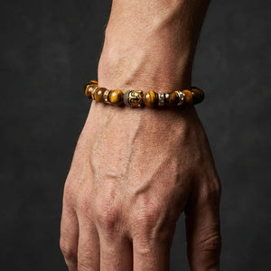 Tiger Eye Natural Stone Buddha Bracelet