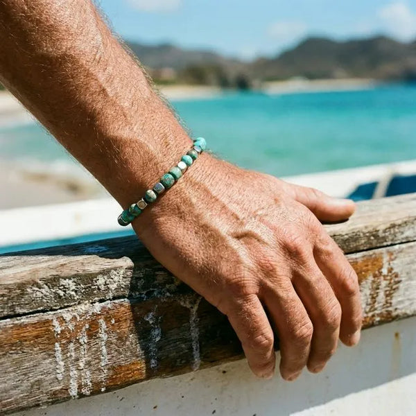 Turquoise Stainless Steel Natural Stone Bracelet