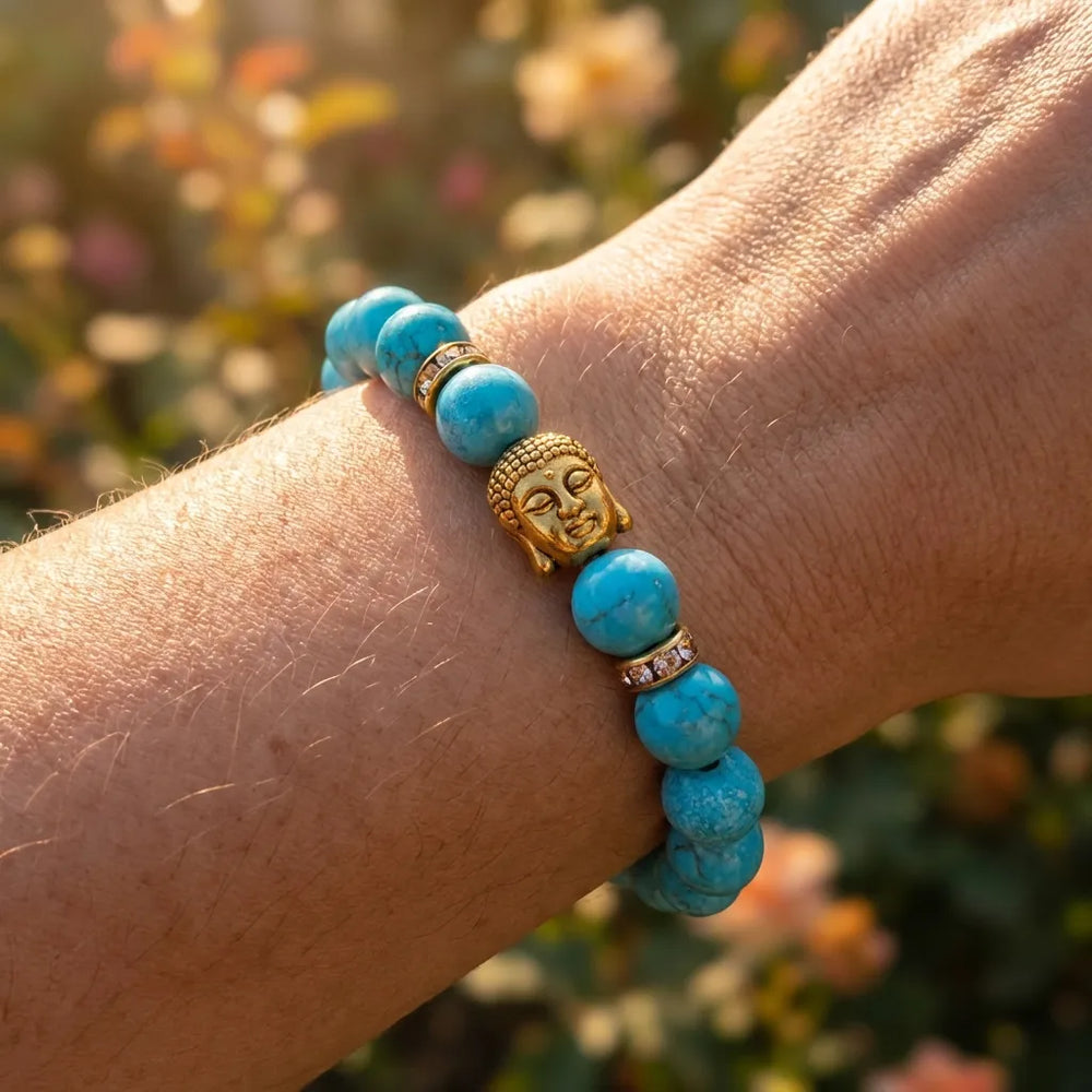 Turquoise Natural Buddha Stone Bracelet