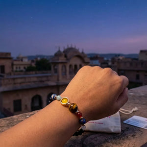 Universe Solar System Chakra Balancing Bracelet - detail view