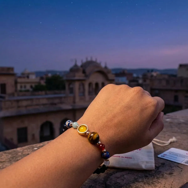 Universe Solar System Chakra Balancing Bracelet - detail view