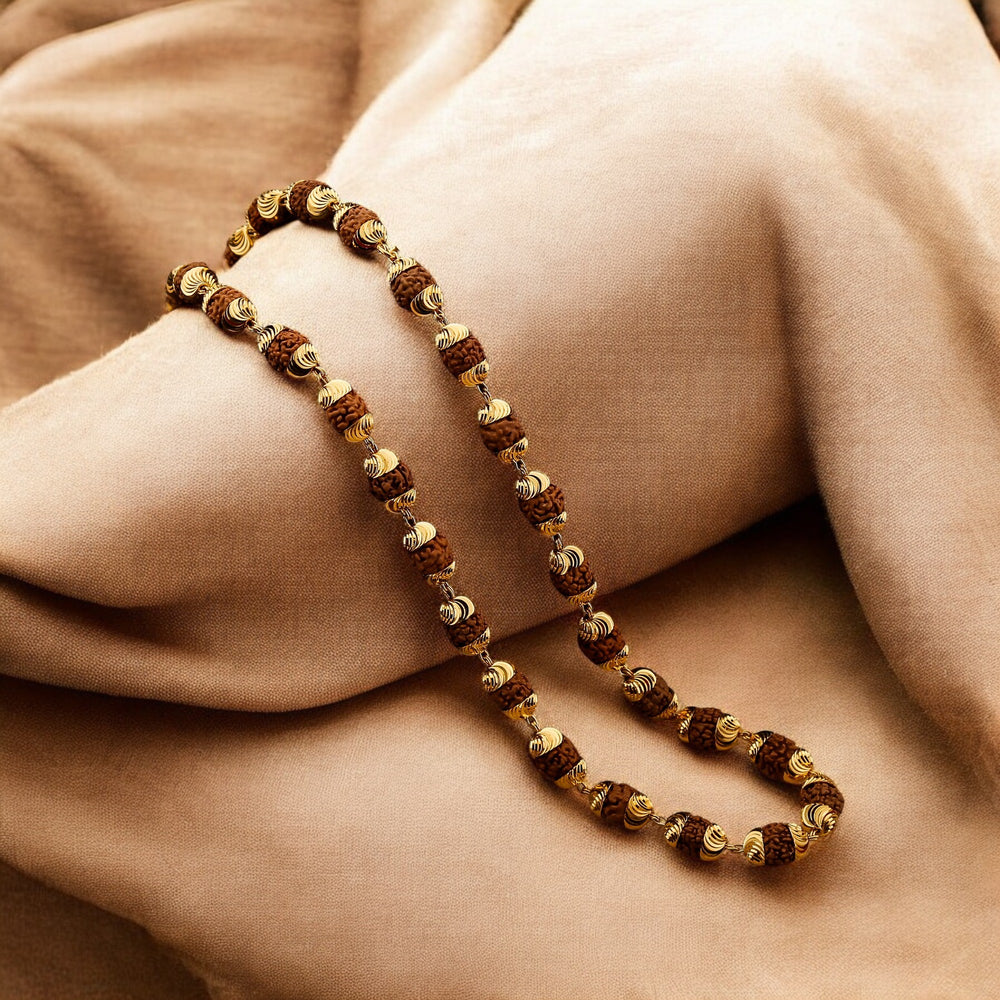 Rudraksha Mala Modern Gold Plated