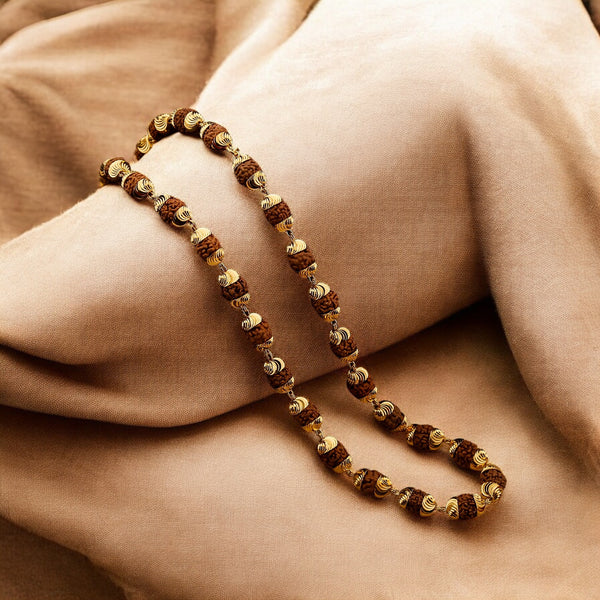 Rudraksha Mala Modern Gold Plated