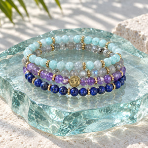 Soultheory Manifestation 4 mm bracelet stack with Amazonite, Labradorite - hero product photograph