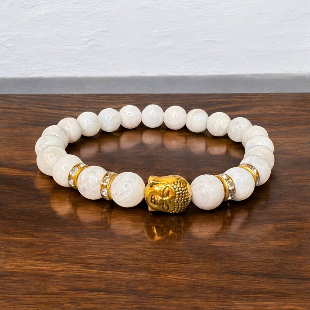Moonstone Natural Stone Buddha Bracelet