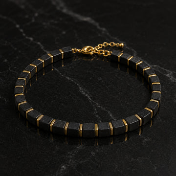 Black Onyx Bracelet with Golden Hematite - Natural Protection Bracelet