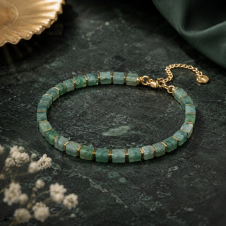 Green Aventurine Bracelet with Golden Hematite - Natural Luck Bracelet