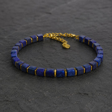 Lapis Lazuli Bracelet with Golden Hematite - Natural Wisdom Bracelet
