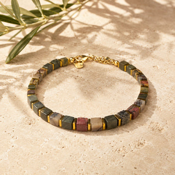Picasso Jasper Bracelet with Golden Hematite - Natural Creativity Bracelet